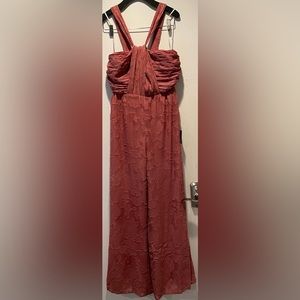 Lulu's Chiffon Small Wide Leg Sleeveless Chiffon Lined Wide Legged Jumpsuit NWT